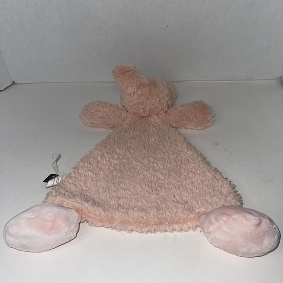 Nat & Jules Demdaco Pink Peach Plush Pig Security Baby Blanket Lovey Rattle - Picture 7 of 7